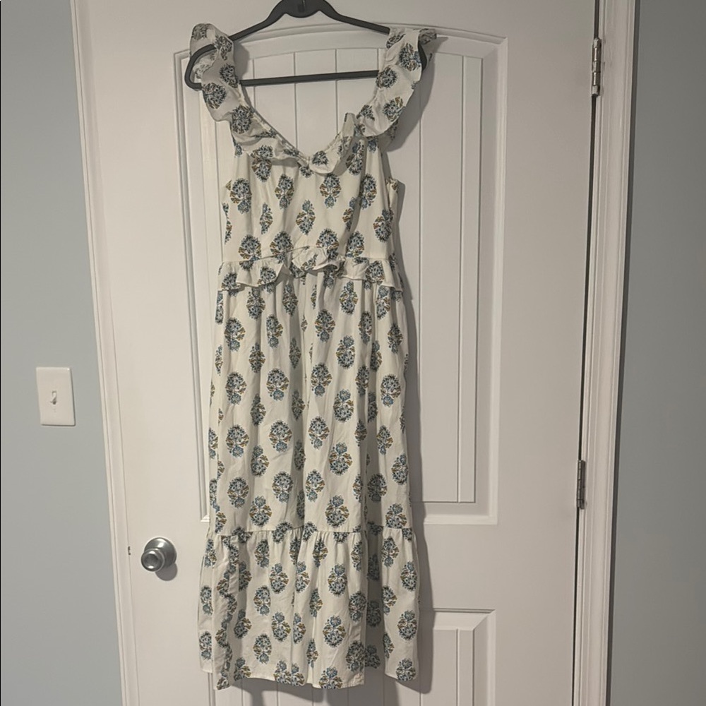 J Crew Floral Ruffle Dress